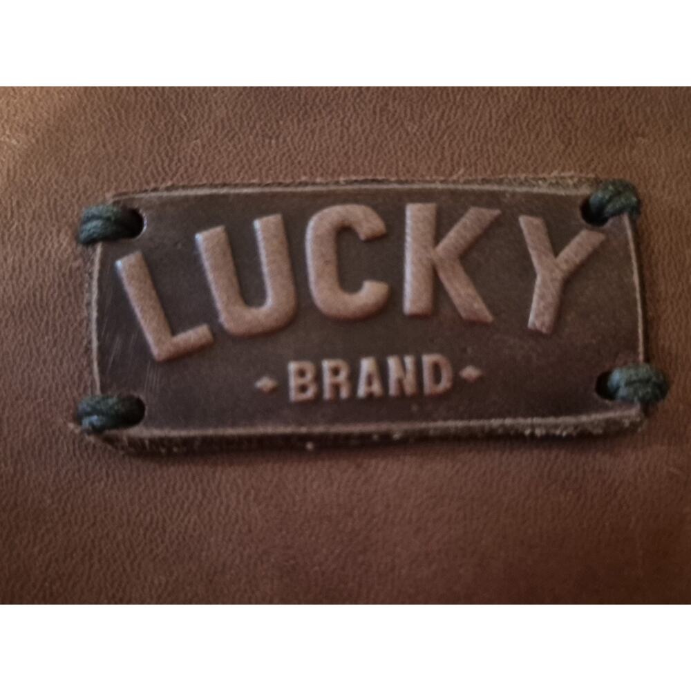Vintage Leather Lucky Brand Purse In Brick Red Color Excellent Cond Magnet Close - Picture 8 of 9